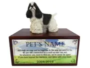 Conversation Concepts Black/White Cocker Spaniel with The Rainbow Poem Urn
