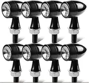 Motorcycle Indicators Turning For K&awasaki 12V 8mm LED Turn Signal Black Bullet Lights Turn Signals Running(8pcs black)