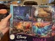 Disney Puzzles, Thomas Kinkade set of 4, 500 pieces Cinderella & Little Mermaid