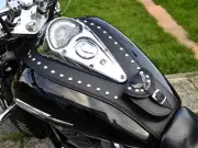 (BS) HONDA SHADOW VTX 1300 LEATHER TANK Panel, Cover Pad Strap, Chap Bra Bib