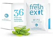 FreshExit 30 Individually Wrapped Flushable Wipes | 30 Count Bathroom Wipes | Perfect for Travel | Made by