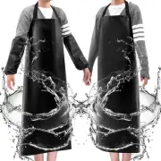 2 Pack Waterproof Apron with 1 Pair of Leather Sleeve for Gardening, Dishwash...