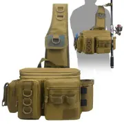 Fishing Tackle Bag Fishing Fanny Pack Crossbody Fishing Backpack with Rod Holder