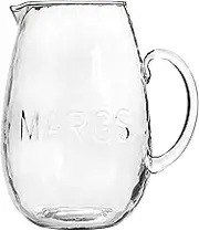 Margarita Pitcher Handcrafted Hammered Glass Drink Holder, 9" Tall, Margs