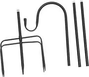 Outanaya Outdoor Iron Flagpole Hook Shepherd Hook for Fork Base Durable for Flower Pots Lanterns Wind Chimes Bird Feeders