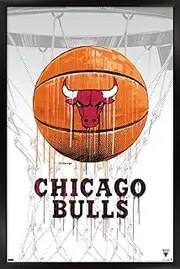 Trends International NBA Chicago Bulls - Drip Basketball 21 Wall Poster, 14.725" x 22.375", Black Framed Version