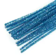 Blue Metallic Tinsel Pipe Cleaners | 150 Pieces