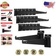 Heavy Duty 10 Inch Black Shelf Brackets - 24 Pcs for Optimal Display and Storage
