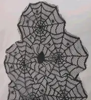 NEW Black Spiderweb Table Runner 72" x 13" Halloween Gothic Decor