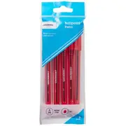 J.Burrows Ballpoint Pens Red 5 Pack