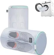Kimmama Shoe Washing Machine Bag,Laundry Shoes Bags,Sneaker Wash Protector Sack,Sandwish Mesh, White, Large, 2