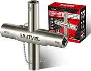 HAUTMEC 4 Way Sillcock Water Key Faucet Valve Tool Spigot Key 1/4", 9/32", 5/16", 11/32" PL0028