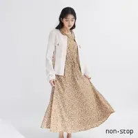 在飛比找momo購物網優惠-【non-stop】復古碎花綁帶長洋裝-2色
