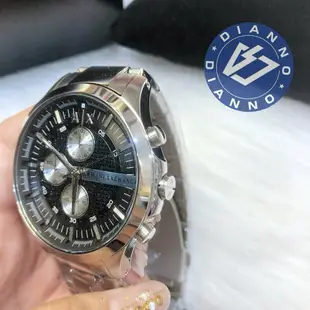 帝安諾-實體店面 AX Armani Exchange 三眼三環計時碼錶 銀色 不鏽鋼錶帶 黑色 男錶 AX2152【APP下單享4%點數】