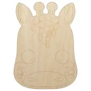 Charming Kawaii Chibi Giraffe Face Blushing Cheeks Wood Shape Piece Cutout