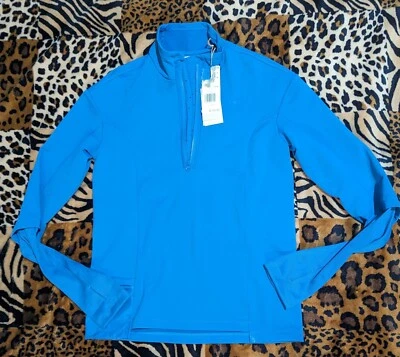$100 Adidas Sweatshirt Running CARRERA Blue Focus Cold RDY Jacket Womens M #592