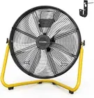 20" High Velocity Floor Fan, 5500 CFM 3-Speed Industrial Shop Fan with Wall-Moun