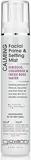 GIOVANNI Calming Facial Prime Setting Mist - Hibiscus, Cucumber & Fresh Rose Water, Set & Relax Skin for a Beautiful Complexion, On the Go Hydration, Use Before & After Applying Makeup - 5 Fl oz