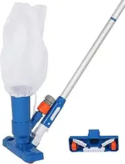 Pool Spa Jet Vacuum Cleaner, 63 Portable Pool Vacuum Jet Underwater Cleaner, Adjustable 4 Poles Pool Cleaner, Fit for Spa, Hot Tub, Fountain Vacuuming, Attach to Use Garden Hose