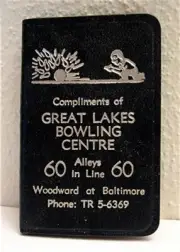 1950 Great Lakes Bowling Centre Unused Calendar Address Book Old Stock Michigan