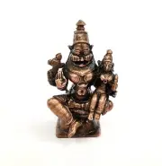 Copper Handmade Lakshmi Narasimha Figurine Statue Rich Patina Antique Finish
