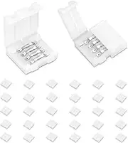 30Pcs 4-Pin LED Strip Connectors,Wide Unwired Light Connectors,RGB 10mm Solderless Connectors Adapter,Easily Extend or Splice SMD 5050 RGB Multicolor Strips