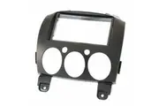AERPRO Facia kit to Suit Mazda 2 Plastic Mounting Bracket Trim Ring Matte Black