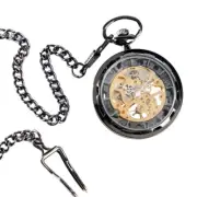 Men Women Vintage Style Mechanical Pocket Watch Steampunk Skeleton Fob Watches