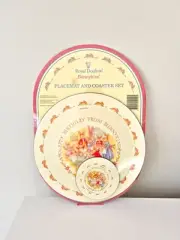 Royal Doulton Bunnykins Happy Birthday Placemat And Coaster Set 1995 Vintage