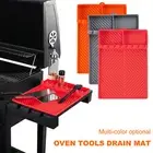 Bbq Side Table Organizer Silicone Drip Tray for Griddle Mat with Spatula Pad