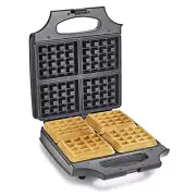 4 Square Belgian Waffle Maker, Non-stick Extra Large Plates for Easy Cleanup