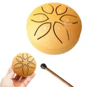 Steel Tongue Drum Tundrum 3 Inch 6 Notes Hand Drums with Handpan Drum Mallets,