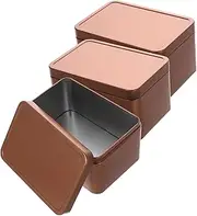 3Pcs Vintage Tinplate Box with Lids Metal Tins for Cookie Jewelry Card Storage Lightweight and Portable Present Box for Holidays and Parties