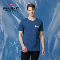 在飛比找momo購物網優惠-【JOHN HENRY】美國棉觀星短袖T恤-藍色