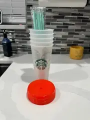 5 - Starbucks Summer 2021 Color Changing Confetti Swirl Reusable Cold Cup NEW