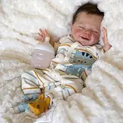 Reborn Baby Dolls, Soft Vinyl Handmade Newborn Silicone Reborn Baby That Looks Real Sleeping Baby, Looks Like a Real Baby, 18 inch/46 cm Toddler Toys,Boy