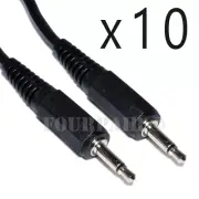 10 Pack Lot - 15ft 3.5mm Male M/M Mono Audio Cable Cord 1/8" TS Plug Microphone