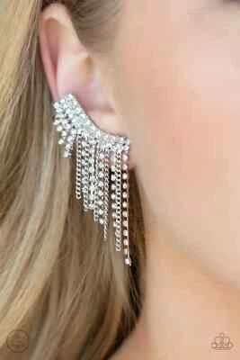 Paparazzi Jewelry Accessories - Thunderstruck Sparkle - White Earrings