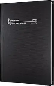 Collins Kingsgrove Diary - A5 Day to Page 2025-2026 Financial Year Planner - Black