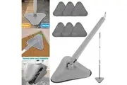 360?otatable Adjustable Cleaning Mop Triangle Mop Floor Wall Cleaning 6 Replacement Pads