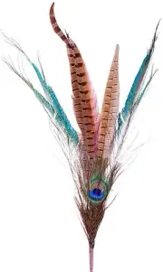 Peacock Pheasant Feather Pick Spray Stem 27" Natural Floral Craft Decor 163d