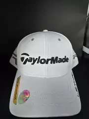 TaylorMade Golf Hat Lethal RBZ Cap WhiteA-Flex Gray Script Logos R1 Embroidered