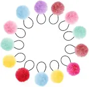 Pack of 10 Ball Elastic Hair Bobbles Fluffy Ponytail Holder Girls Headbands Baby Hair Scrunchie Ponytail Holder