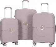 [XIQUMOPAX] 3 - Piece Hardshell Suitcase Set with Lock, One Color, Pink