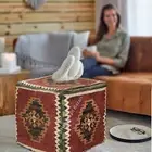 Geometric Ottoman Pouf Rustic Wool Jute Kilim Pouffe Handmade Zip Closer Mudda
