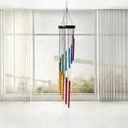 Zingtsing Wind Chimes Vivid Tone Wind Bell for Love & Memories Hanging Decoration Indoor & Outdoor Handcraft Hanging Bell Chimes for Home Garden Patio Office (Rainbow)
