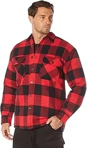 [ROTHCO] Buffalo Plaid Quilted Lined Jacket Flannel Shirt Jacket Lined Shacket