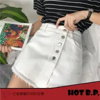 在飛比找蝦皮商城優惠-【HOT 本舖】不規則 牛仔裙褲 單排釦 拼接開叉 A字裙 