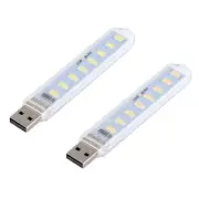 Mini Portable USB LED Book Light DC5V Reading Book Lamp 8leds Lights For Power B