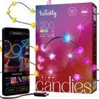 Twinkly Candies Star-Shaped LED Light String w/ 200 RGB 39.4 FT Green Wire